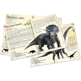 3 puzzle 200 Dinozaury z plakatami, Vilac