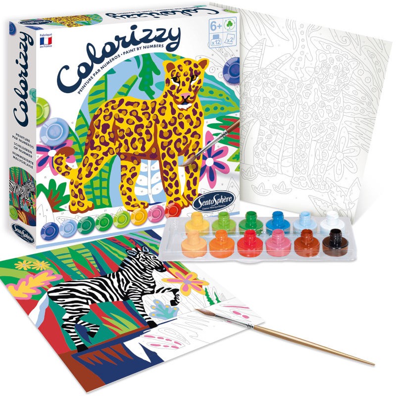 SentoSphere Colorizzy Zebra i Lampart malowanie po numerach +6 | Dadum